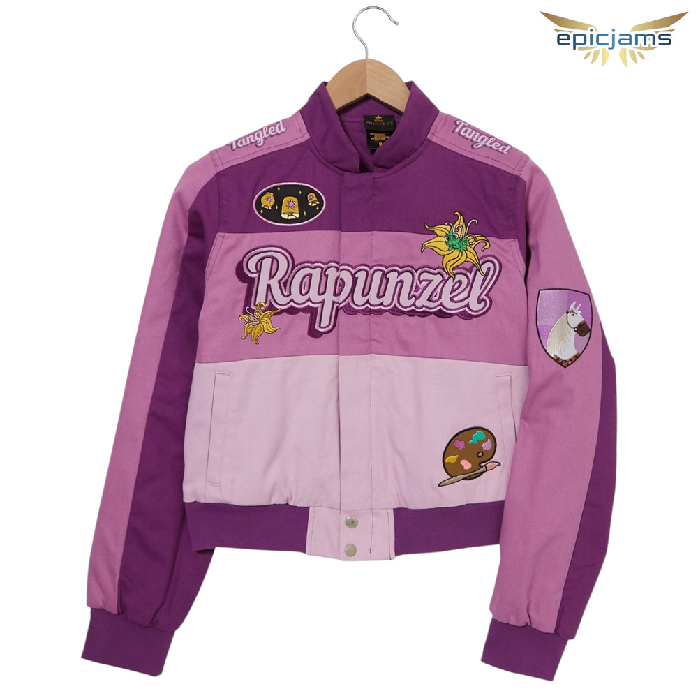 Disney Tangled Rapunzel Women's Cropped Moto Jacket Size XL New